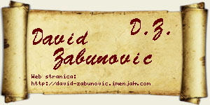 David Zabunović vizit kartica